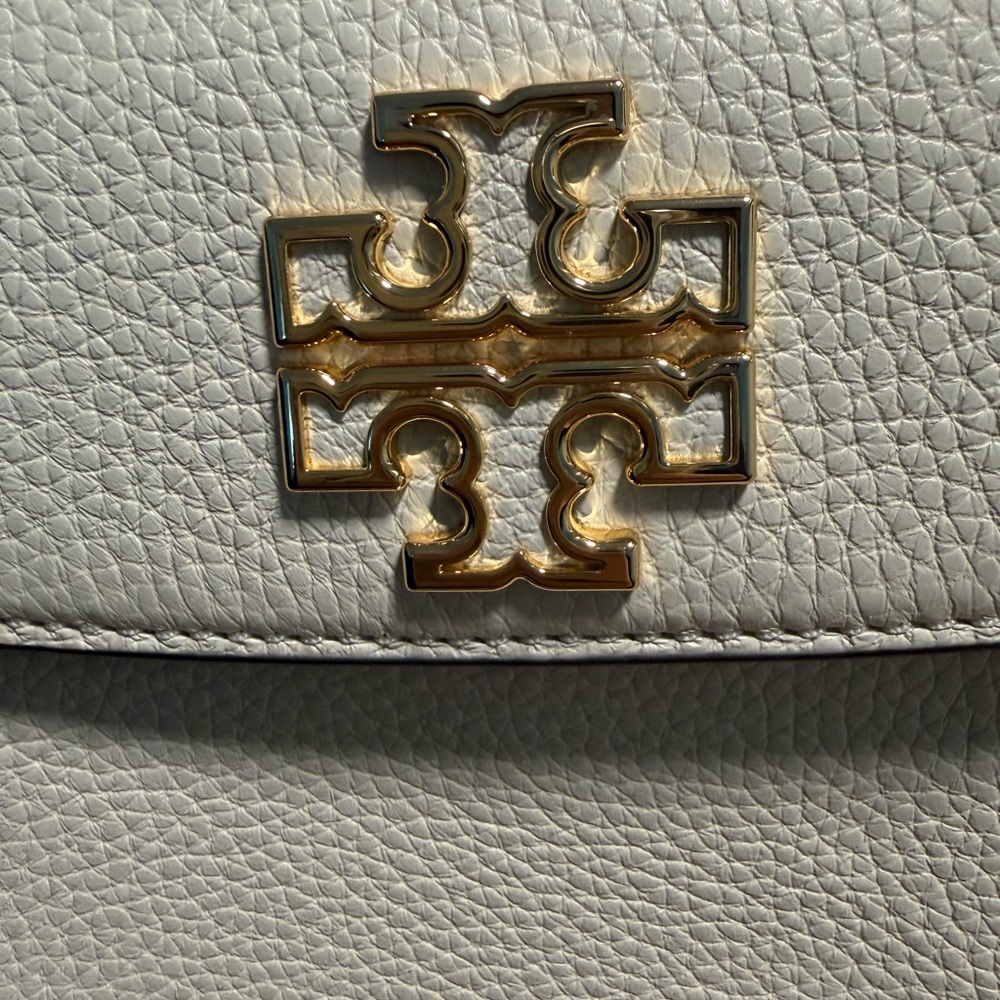 Tory Burch Cream Satchel with Gold Logo - Picture 3 of 5